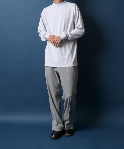 ANPAS（アンパス）の「Ponte Fabric Mockneck Shirt/エコポンチ モックネックシャツ ハイネックシャツ（Tシャツ/カットソー・メンズ・ホワイト/ライトグレー/ブラック・M/L）」の20枚目の写真