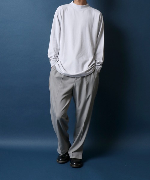 ANPAS（アンパス）の「Ponte Fabric Mockneck Shirt/エコポンチ モックネックシャツ ハイネックシャツ（Tシャツ/カットソー・メンズ・ホワイト/ライトグレー/ブラック・M/L）」の21枚目の写真