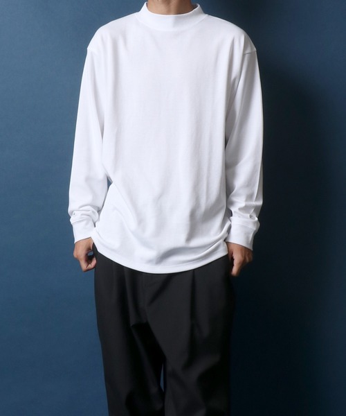 ANPAS（アンパス）の「Ponte Fabric Mockneck Shirt/エコポンチ モックネックシャツ ハイネックシャツ（Tシャツ/カットソー・メンズ・ホワイト/ライトグレー/ブラック・M/L）」の22枚目の写真