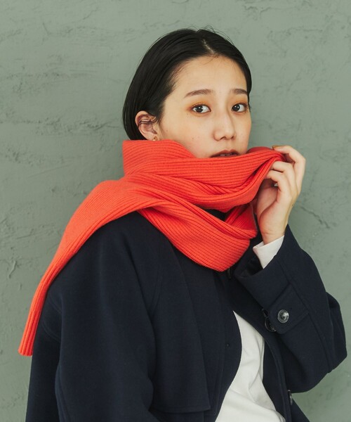 coen（コーエン）の「リブマフラー（マフラー・レディース・オフホワイト/ケリー/ロイヤルブルー/オレンジ・FREE）」の4枚目の写真