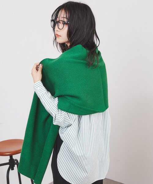 coen（コーエン）の「リブマフラー（マフラー・レディース・オフホワイト/ケリー/ロイヤルブルー/オレンジ・FREE）」の8枚目の写真