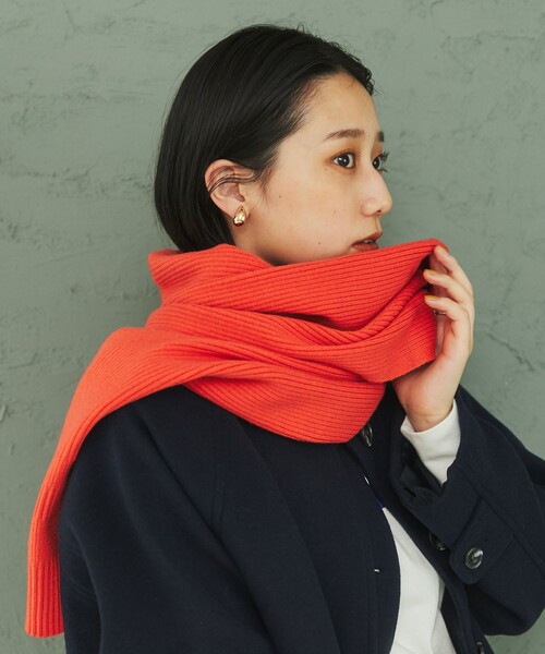 coen（コーエン）の「リブマフラー（マフラー・レディース・オフホワイト/ケリー/ロイヤルブルー/オレンジ・FREE）」の16枚目の写真