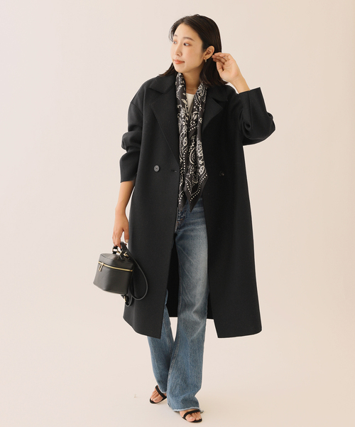 HARRIS WHARF LONDON(ハリスワーフロンドン)の「■■■《追加》《別注》【HARRIS WHARF LONDON】dropped should:コート(その他アウター・レディース・ブラック/パープル/アイボリー・40)」の5枚目の写真