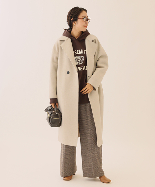 HARRIS WHARF LONDON(ハリスワーフロンドン)の「■■■《追加》《別注》【HARRIS WHARF LONDON】dropped should:コート(その他アウター・レディース・ブラック/パープル/アイボリー・40)」の8枚目の写真