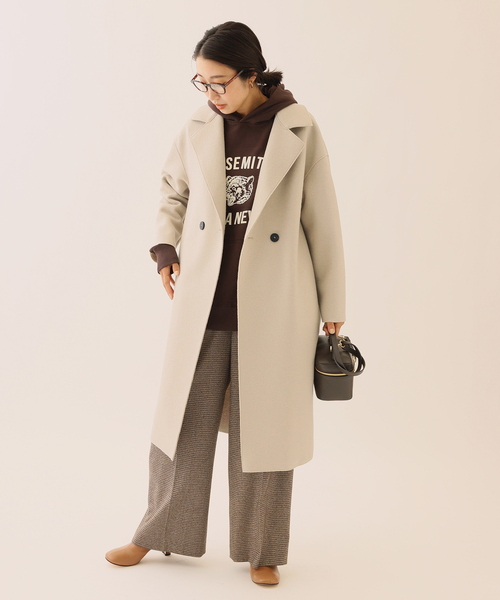 HARRIS WHARF LONDON(ハリスワーフロンドン)の「■■■《追加》《別注》【HARRIS WHARF LONDON】dropped should:コート(その他アウター・レディース・ブラック/パープル/アイボリー・40)」の11枚目の写真