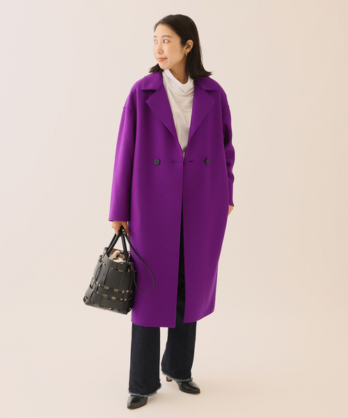 HARRIS WHARF LONDON(ハリスワーフロンドン)の「■■■《追加》《別注》【HARRIS WHARF LONDON】dropped should:コート(その他アウター・レディース・ブラック/パープル/アイボリー・40)」の12枚目の写真