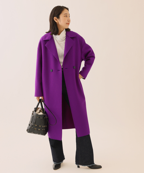HARRIS WHARF LONDON(ハリスワーフロンドン)の「■■■《追加》《別注》【HARRIS WHARF LONDON】dropped should:コート(その他アウター・レディース・ブラック/パープル/アイボリー・40)」の15枚目の写真