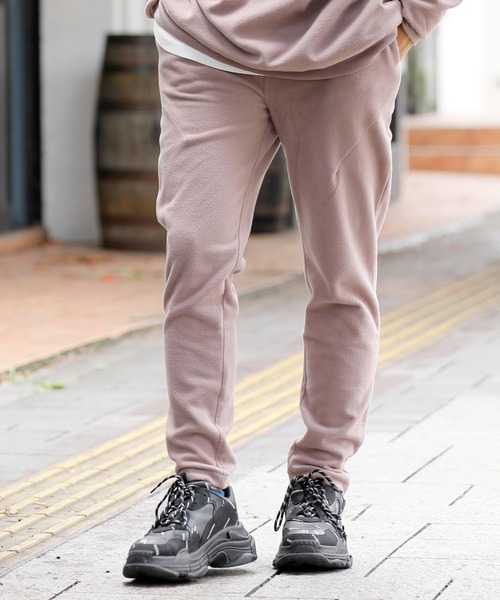 Beno（ビーノ）の「マイクロフリース リラックステーパードパンツ（スウェットパンツ・メンズ・ブラック/オフホワイト/ライトパープル/グレイッシュブルー/チャコールグレー/ネイビー/グリーン/グレイッシュベージュ・S/M/XL/L）」の8枚目の写真