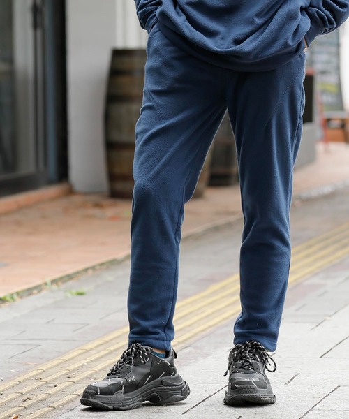 Beno（ビーノ）の「マイクロフリース リラックステーパードパンツ（スウェットパンツ・メンズ・ブラック/オフホワイト/ライトパープル/グレイッシュブルー/チャコールグレー/ネイビー/グリーン/グレイッシュベージュ・S/M/XL/L）」の6枚目の写真