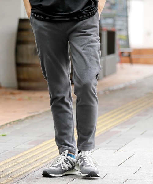 Beno（ビーノ）の「マイクロフリース リラックステーパードパンツ（スウェットパンツ・メンズ・ブラック/オフホワイト/ライトパープル/グレイッシュブルー/チャコールグレー/ネイビー/グリーン/グレイッシュベージュ・S/M/XL/L）」の3枚目の写真