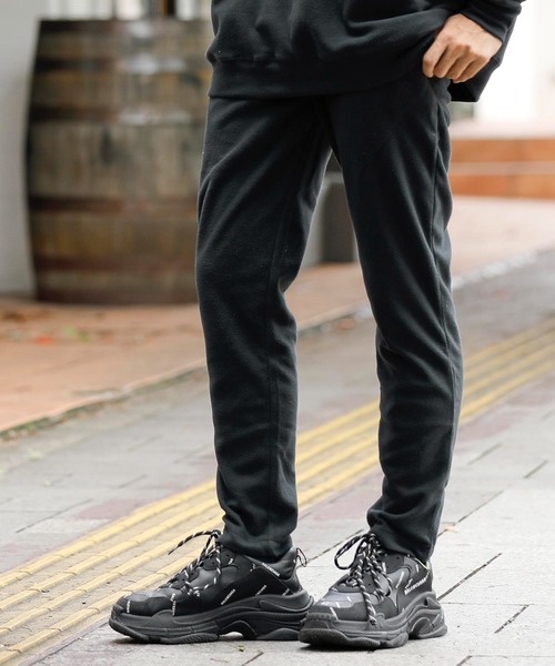 Beno（ビーノ）の「マイクロフリース リラックステーパードパンツ（スウェットパンツ・メンズ・ブラック/オフホワイト/ライトパープル/グレイッシュブルー/チャコールグレー/ネイビー/グリーン/グレイッシュベージュ・S/M/XL/L）」の2枚目の写真