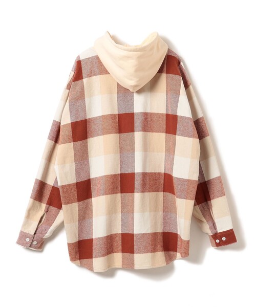BEAMS（ビームス）の「BEAMS / ネルチェック イージーフィット フーディ シャツ（シャツ/ブラウス・メンズ・ブラウン/グレー・S/M/L/XL）」の16枚目の写真