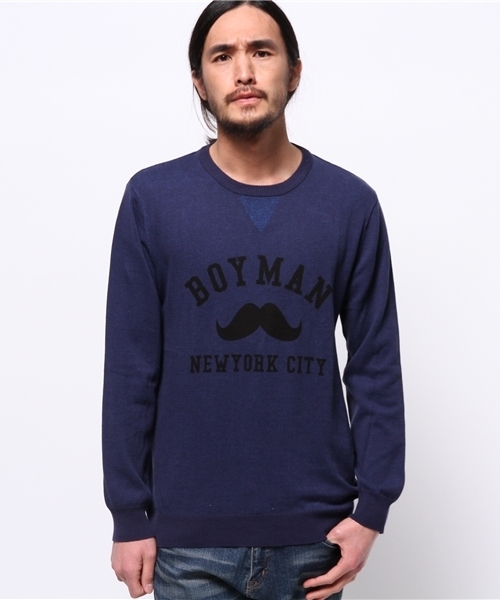 OUTLET(アウトレット)の「【WHO'S WHO gallery】BYカレッジニット(ニット/セーター・メンズ・ホワイト/ネイビー/グリーン・MEDIUM/LARGE/SMALL)」の3枚目の写真