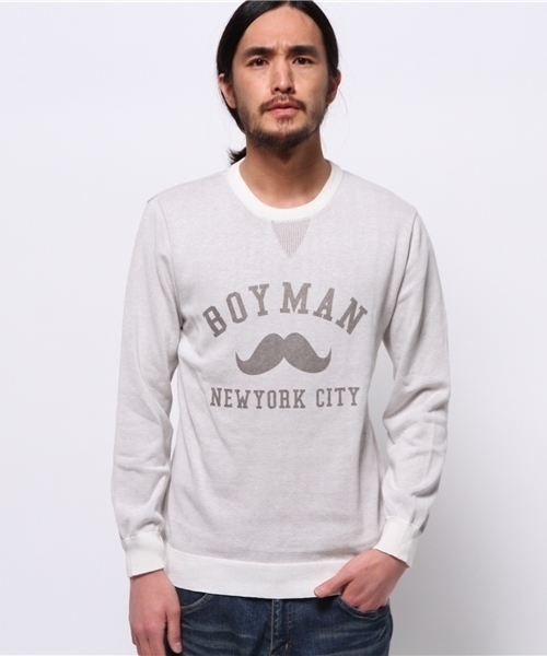 OUTLET(アウトレット)の「【WHO'S WHO gallery】BYカレッジニット(ニット/セーター・メンズ・ホワイト/ネイビー/グリーン・MEDIUM/LARGE/SMALL)」の2枚目の写真
