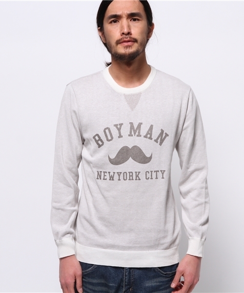 OUTLET(アウトレット)の「【WHO'S WHO gallery】BYカレッジニット(ニット/セーター・メンズ・ホワイト/ネイビー/グリーン・MEDIUM/LARGE/SMALL)」の4枚目の写真