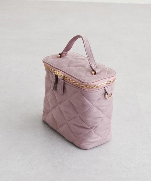 natural couture（ナチュラルクチュール）の「2022AWアイテム/キルティングがかわいい キルティングバニティバッグ（ショルダーバッグ・レディース・ブラック/グリーン/パープル・FREE）」の4枚目の写真