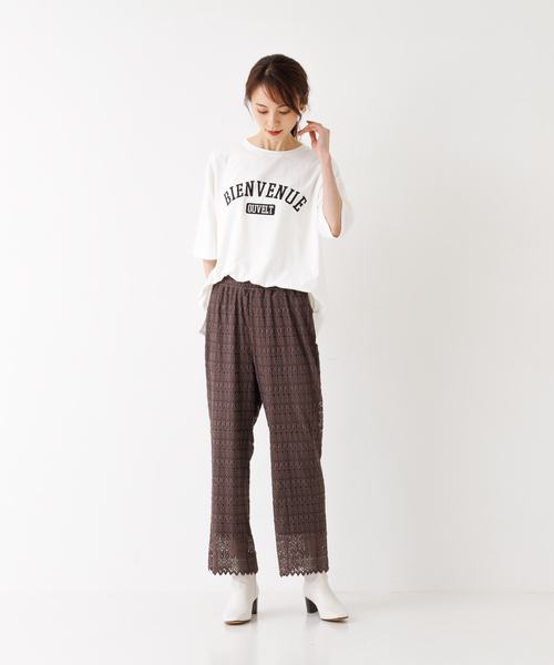 abahouse mavie（アバハウスマヴィ）の「オーバーサイズロゴT（Tシャツ/カットソー・レディース・ホワイト/チャコールグレー・フリー）」の5枚目の写真