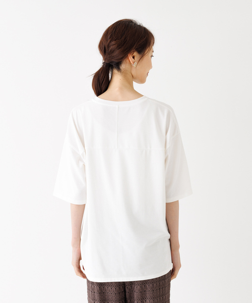 abahouse mavie（アバハウスマヴィ）の「オーバーサイズロゴT（Tシャツ/カットソー・レディース・ホワイト/チャコールグレー・フリー）」の8枚目の写真