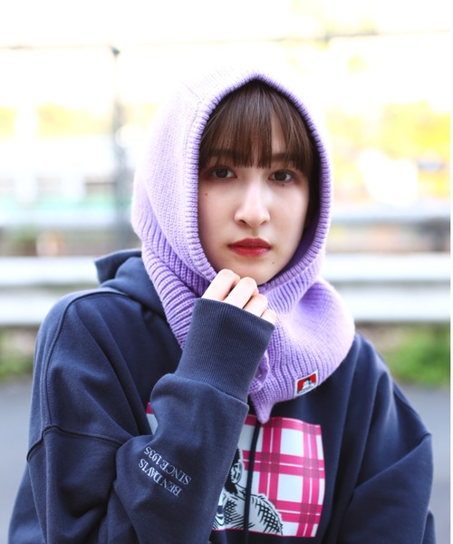 BEN DAVIS(ベンデイビス)の「《BEN DAVIS》KNIT HOODIE/BALACLAVA バラクラバ(ニットキャップ/ビーニー・レディース・ブラック/ベージュ/パープル/レッド/ブルー/グリーン・FREE)」の9枚目の写真