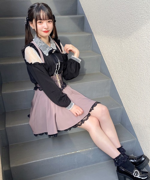 ROJITA(ロジータ)の「ハートジップフレアスカート(スカート・レディース・ピンク/ブラック/グレー・FREE)」の4枚目の写真