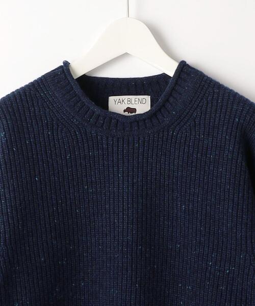 green label relaxing（グリーンレーベルリラクシング）の「ヤクミックス ネップ アゼ ロールネック ニット（ニット/セーター・メンズ・ネイビー/ライトグレー/グレー・L/M/XL/S）」の10枚目の写真