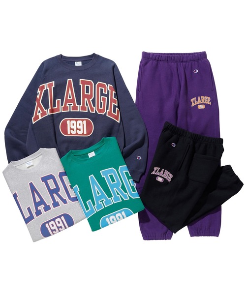 XLARGE(エクストララージ)の「XLARGE x Champion COLLEGE RAGLAN CREWNECK SWEAT(スウェット・メンズ・グリーン/ネイビー/アッシュ/パープル/ブラック・X-LARGE/MEDIUM/SMALL/LARGE)」の6枚目の写真