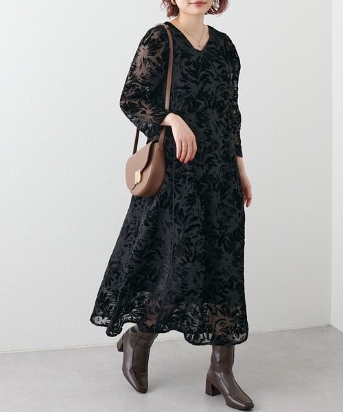 ナチュラルクチュール オケージョン ドレス シアー お呼ばれ ブラック オケージョンアイテム特集 - natural couture(ナチュラル