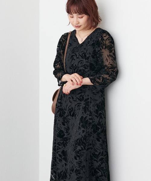 natural couture(ナチュラルクチュール)の「オケージョン対応 ベロアオパール2WAYレディワンピース(ドレス・レディース・ベージュ/ラベンダー/ブラック・FREE)」の15枚目の写真