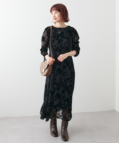 natural couture(ナチュラルクチュール)の「オケージョン対応 ベロアオパール2WAYレディワンピース(ドレス・レディース・ベージュ/ラベンダー/ブラック・FREE)」の12枚目の写真