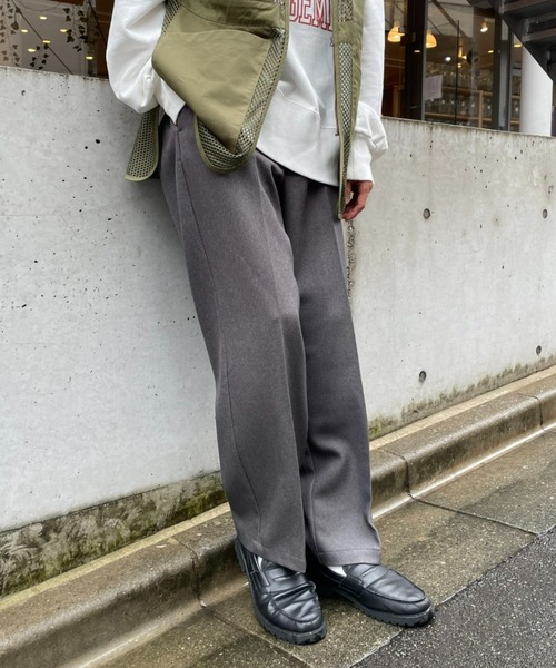 CIAOPANIC(チャオパニック)の「リラックスフィット ワンタックワイドテーパードスラックス(スラックス・メンズ・ブラック/グレー/グリーン・MEDIUM/LARGE)」の3枚目の写真