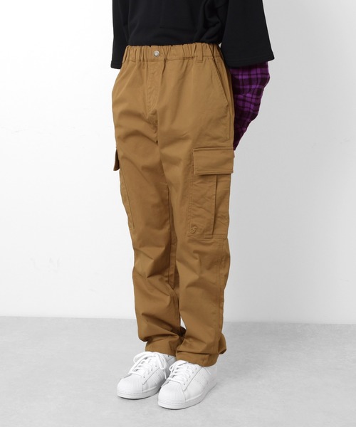 GLAZOS（グラソス）の「[ワイドテーパード]ストレッチツイル・カーゴパンツ（カーゴパンツ・キッズ・ベージュ/カーキ/ブラック・140cm/150cm/160cm/170cm）」の16枚目の写真