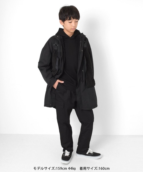 GLAZOS（グラソス）の「[ワイドテーパード]ストレッチツイル・カーゴパンツ（カーゴパンツ・キッズ・ベージュ/カーキ/ブラック・140cm/150cm/160cm/170cm）」の21枚目の写真