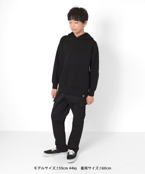 GLAZOS（グラソス）の「[ワイドテーパード]ストレッチツイル・カーゴパンツ（カーゴパンツ・キッズ・ベージュ/カーキ/ブラック・140cm/150cm/160cm/170cm）」の13枚目の写真