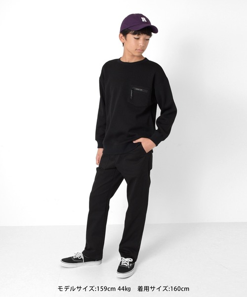 GLAZOS（グラソス）の「[ワイドテーパード]ストレッチツイル・カーゴパンツ（カーゴパンツ・キッズ・ベージュ/カーキ/ブラック・140cm/150cm/160cm/170cm）」の4枚目の写真