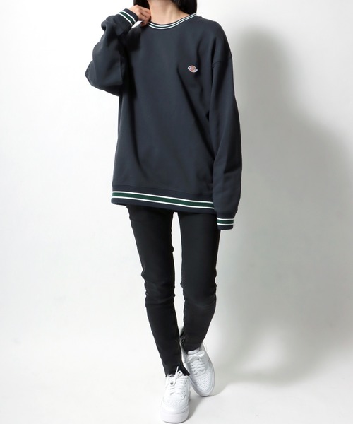 Dickies(ディッキーズ)の「Dickies/ディッキーズ オーバーサイズ ワンポイントロゴ スウェット レディース メンズ トレーナー(スウェット・レディース・アッシュグレー/ダークグリーン/チャコール/グレー系その他・M/L/XL)」の9枚目の写真