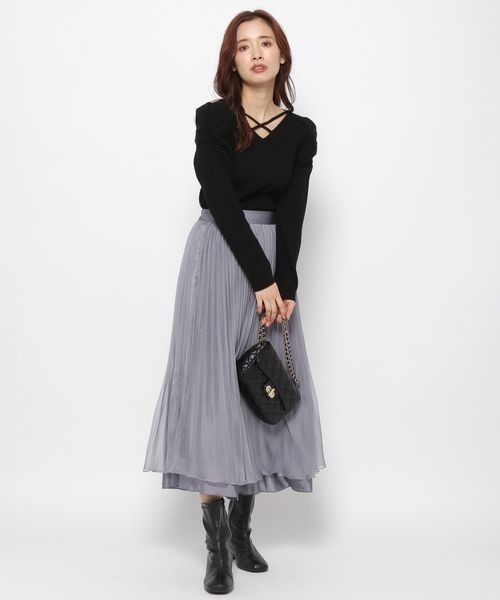 mysty woman(ミスティウーマン)の「【前後2way】ストリング2WAYニット 183875(ニット/セーター・レディース・モカ/ブラック/オフホワイト/ピンク・FREE)」の13枚目の写真