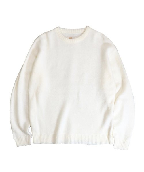 【TOWNCRAFT/タウンクラフト】SHAGGY SOLID CREW SWEATER　モヘア調クルーニット