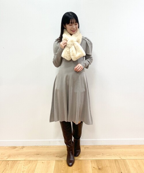 OPAQUE.CLIP（オペークドットクリップ）の「◆ケープデザインニットミニワンピース（ワンピース・レディース・ブラック/グレー・38）」の17枚目の写真