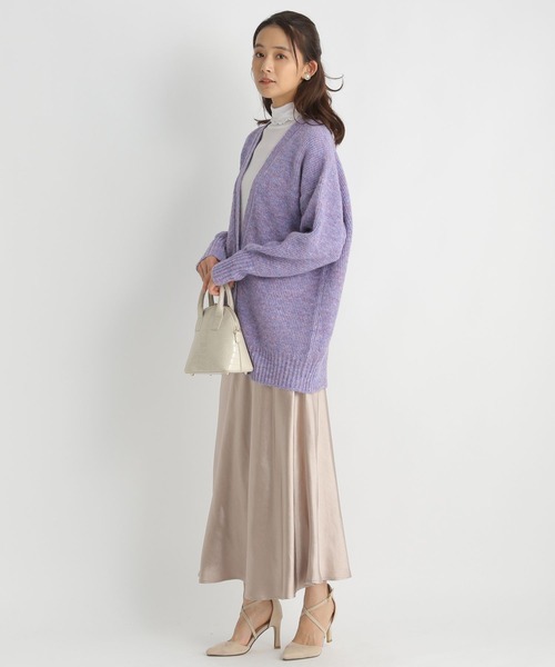 Andemiu（アンデミュウ）の「ミックスユルニットカーディガン184389（カーディガン/ボレロ・レディース・チャコールグレー/ベージュ/パープル・FREE）」の13枚目の写真
