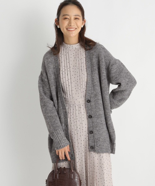 Andemiu（アンデミュウ）の「ミックスユルニットカーディガン184389（カーディガン/ボレロ・レディース・チャコールグレー/ベージュ/パープル・FREE）」の15枚目の写真