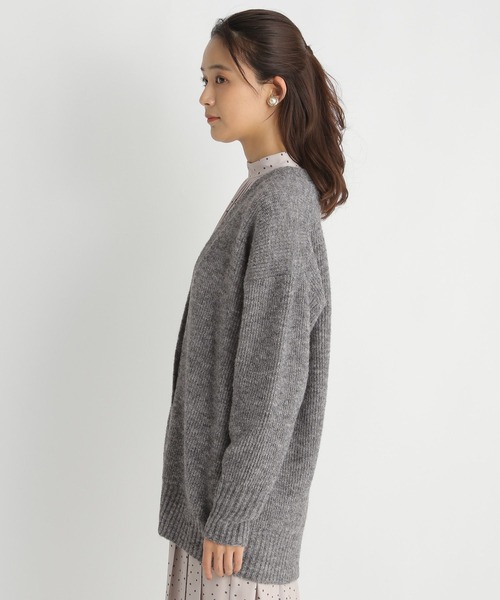 Andemiu（アンデミュウ）の「ミックスユルニットカーディガン184389（カーディガン/ボレロ・レディース・チャコールグレー/ベージュ/パープル・FREE）」の17枚目の写真