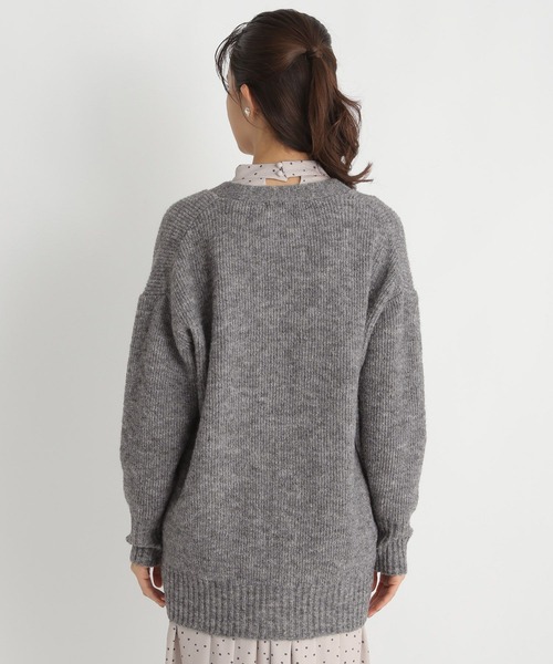 Andemiu（アンデミュウ）の「ミックスユルニットカーディガン184389（カーディガン/ボレロ・レディース・チャコールグレー/ベージュ/パープル・FREE）」の18枚目の写真