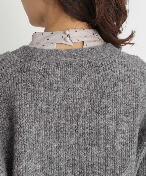 Andemiu（アンデミュウ）の「ミックスユルニットカーディガン184389（カーディガン/ボレロ・レディース・チャコールグレー/ベージュ/パープル・FREE）」の19枚目の写真