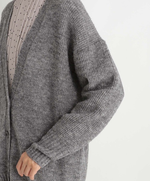 Andemiu（アンデミュウ）の「ミックスユルニットカーディガン184389（カーディガン/ボレロ・レディース・チャコールグレー/ベージュ/パープル・FREE）」の20枚目の写真