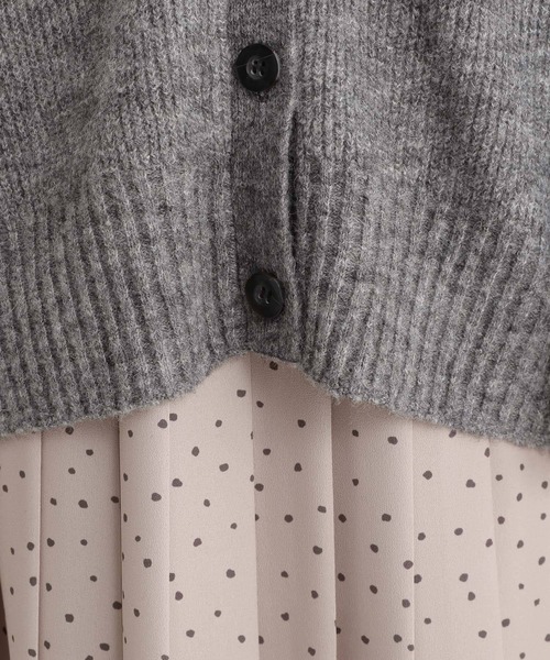 Andemiu（アンデミュウ）の「ミックスユルニットカーディガン184389（カーディガン/ボレロ・レディース・チャコールグレー/ベージュ/パープル・FREE）」の21枚目の写真
