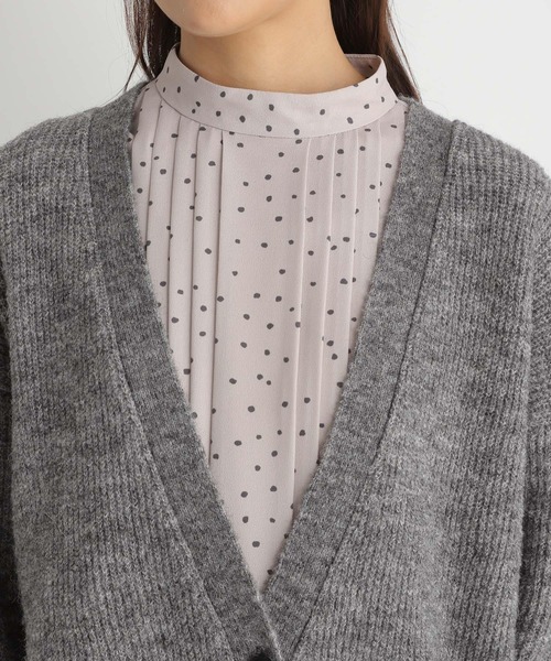 Andemiu（アンデミュウ）の「ミックスユルニットカーディガン184389（カーディガン/ボレロ・レディース・チャコールグレー/ベージュ/パープル・FREE）」の22枚目の写真