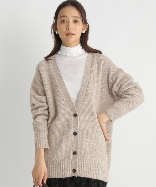 Andemiu（アンデミュウ）の「ミックスユルニットカーディガン184389（カーディガン/ボレロ・レディース・チャコールグレー/ベージュ/パープル・FREE）」の11枚目の写真