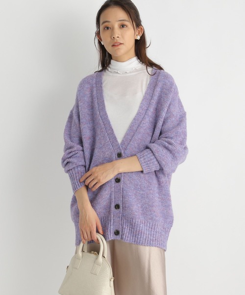Andemiu（アンデミュウ）の「ミックスユルニットカーディガン184389（カーディガン/ボレロ・レディース・チャコールグレー/ベージュ/パープル・FREE）」の12枚目の写真