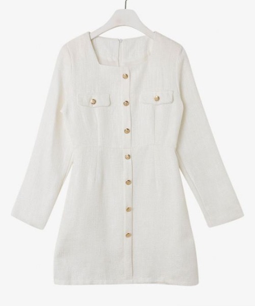 SONA（ソナ）の「SONA ゴールドボタンツイードミニワンピース（ワンピース・レディース・ブラック/ホワイト・FREE）」の22枚目の写真