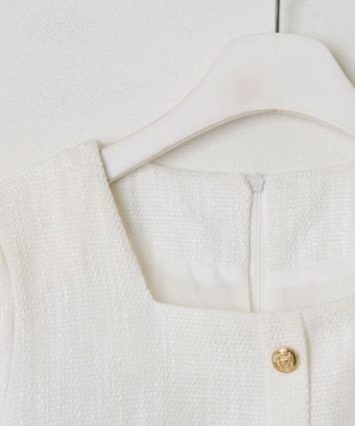 SONA（ソナ）の「SONA ゴールドボタンツイードミニワンピース（ワンピース・レディース・ブラック/ホワイト・FREE）」の11枚目の写真